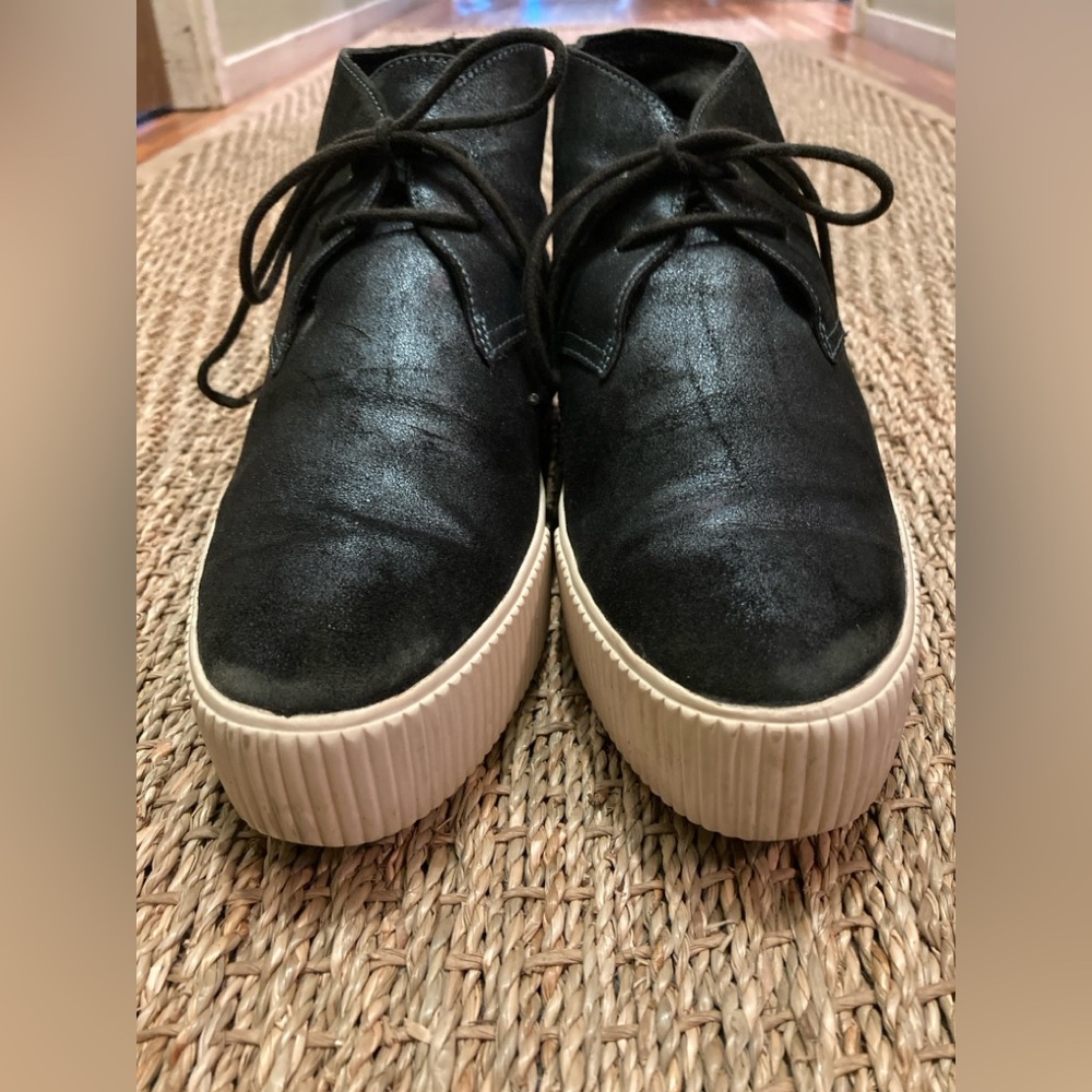 ASH Black Lace-Up Platform Shoes